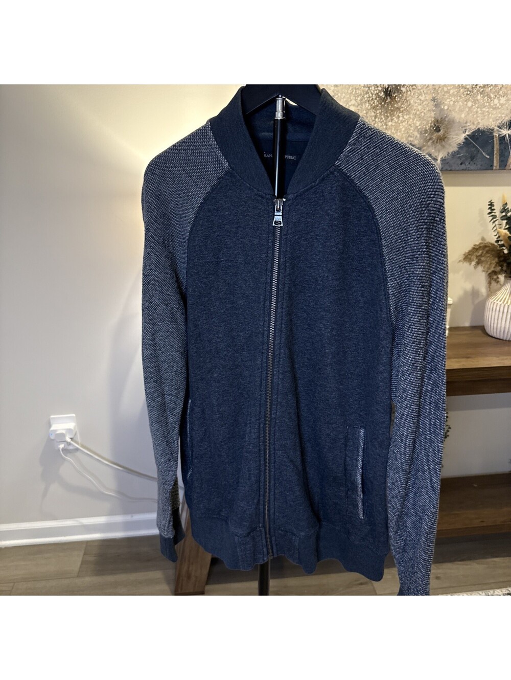 Banana Republic Men’s Full Zip Sweatshirt Jacket Navy Size M